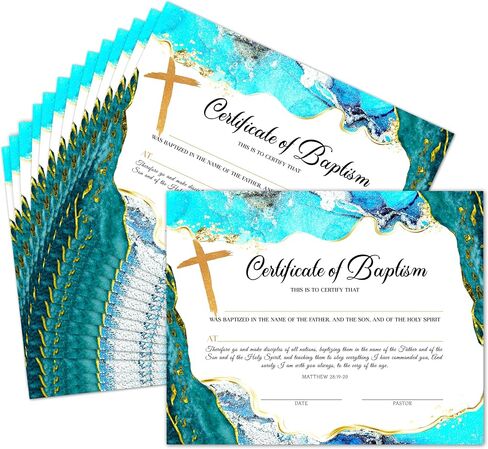 Baby Dedication Certificates, 25 Pcs Baptism Certificates for Church, Christening Recognition Gifts for Boys Girls, Baby Shower Baptism Party Supplies Decorations, 16 in Saudi Arabia