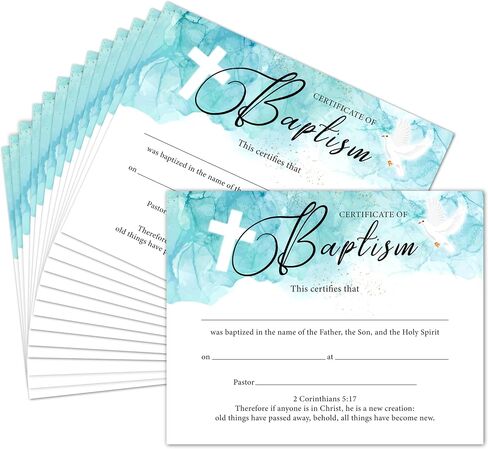Baby Dedication Certificates, 25 Pcs Baptism Certificates for Church, Christening Recognition Gifts for Boys Girls, Baby Shower Baptism Party Supplies Decorations, 16 in Saudi Arabia