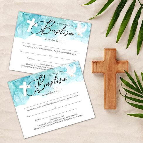 Baby Dedication Certificates, 25 Pcs Baptism Certificates for Church, Christening Recognition Gifts for Boys Girls, Baby Shower Baptism Party Supplies Decorations, 16 in Saudi Arabia
