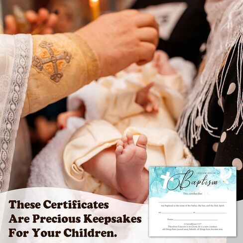 Baby Dedication Certificates, 25 Pcs Baptism Certificates for Church, Christening Recognition Gifts for Boys Girls, Baby Shower Baptism Party Supplies Decorations, 16 in Saudi Arabia