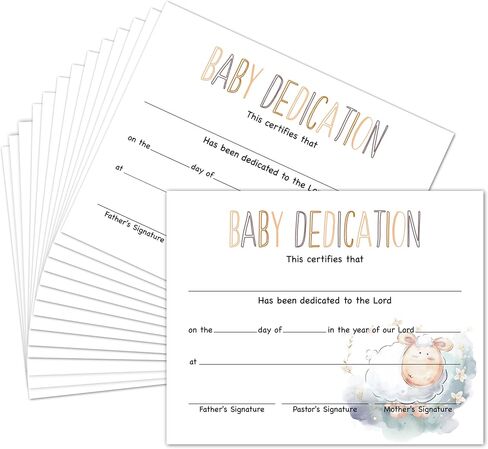 Baby Dedication Certificates, 25 Pcs Baptism Certificates for Church, Christening Recognition Gifts for Boys Girls, Baby Shower Baptism Party Supplies Decorations, 16 in Saudi Arabia