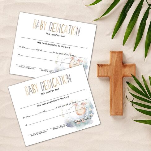 Baby Dedication Certificates, 25 Pcs Baptism Certificates for Church, Christening Recognition Gifts for Boys Girls, Baby Shower Baptism Party Supplies Decorations, 16 in Saudi Arabia