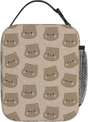 Brown Bear Kids Lunch Box Insulated lunchbox Kids,Reusable Small Bento Lunch Box Lunch Bag for girls boys,Portable Lunch Cooler Tote Bag Cute Toddler Lunch Boxes for Office/School/Picnic in Saudi Arabia