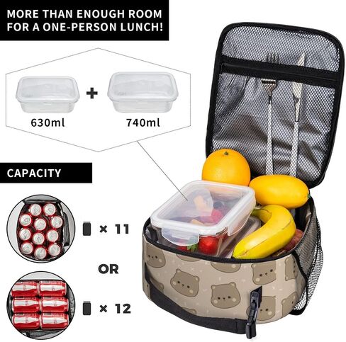 Brown Bear Kids Lunch Box Insulated lunchbox Kids,Reusable Small Bento Lunch Box Lunch Bag for girls boys,Portable Lunch Cooler Tote Bag Cute Toddler Lunch Boxes for Office/School/Picnic in Saudi Arabia