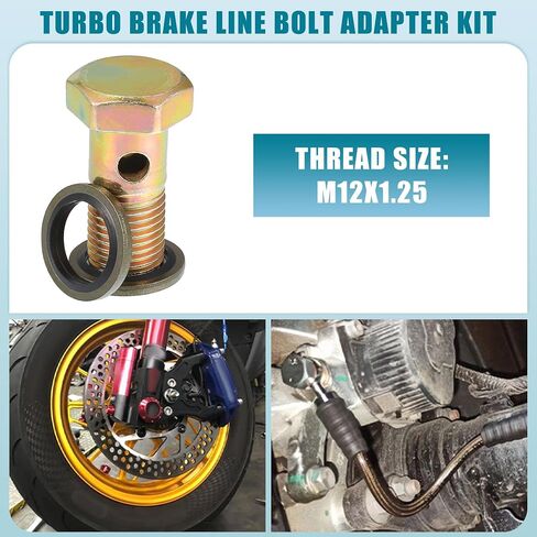 Car Oil Cooler Screw Ball Head Adapter Turbo Brake Line Bolt Adapter M12x1.25 8mm OD Bolt Brake Fitting Kit for Fuel Oil System (Set of 2) in Saudi Arabia