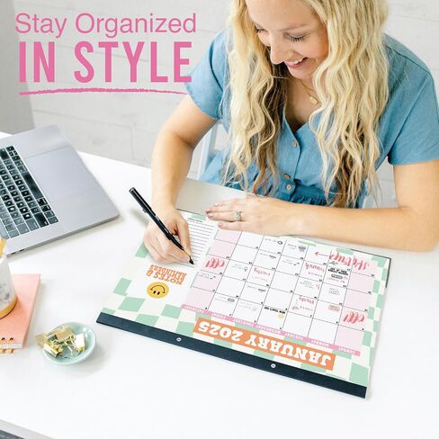Hadley Designs Retro Large Desk Calendar 2025-2026 - 2025 Desk Calendar Large, Desk Calander, Small Desk Calendar 2025-2026, Large Calendar 2025-2026, Desktop Calendar, 2025 Desk Calender, Calendars in Saudi Arabia