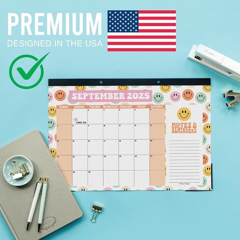 Hadley Designs Retro Large Desk Calendar 2025-2026 - 2025 Desk Calendar Large, Desk Calander, Small Desk Calendar 2025-2026, Large Calendar 2025-2026, Desktop Calendar, 2025 Desk Calender, Calendars in Saudi Arabia