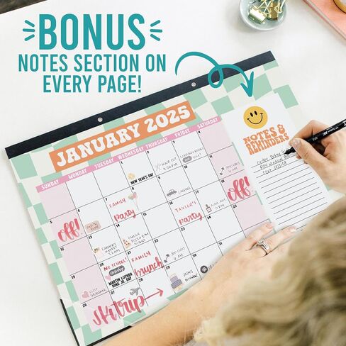 Hadley Designs Retro Large Desk Calendar 2025-2026 - 2025 Desk Calendar Large, Desk Calander, Small Desk Calendar 2025-2026, Large Calendar 2025-2026, Desktop Calendar, 2025 Desk Calender, Calendars in Saudi Arabia
