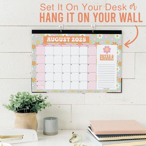 Hadley Designs Retro Large Desk Calendar 2025-2026 - 2025 Desk Calendar Large, Desk Calander, Small Desk Calendar 2025-2026, Large Calendar 2025-2026, Desktop Calendar, 2025 Desk Calender, Calendars in Saudi Arabia