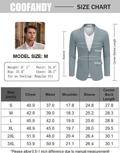 COOFANDY Mens Casual Blazer Slim Fit Suit Jacket Two Button Lightweight Sport Coats Business Blazer Jacket in Kuwait