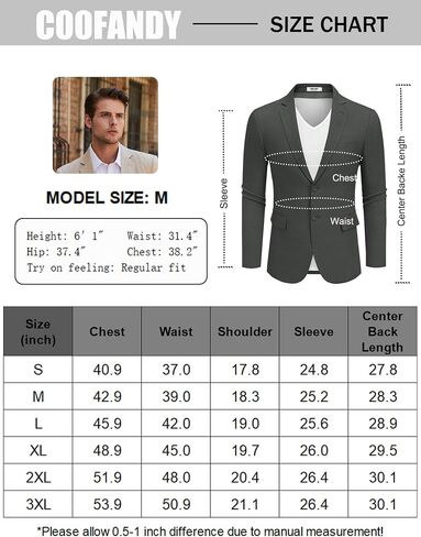 COOFANDY Mens Casual Blazer Slim Fit Suit Jacket Two Button Lightweight Sport Coats Business Blazer Jacket in Saudi Arabia