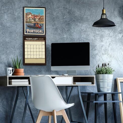Americanflat 2025 Wall Calendar - World Travel Poster Design - 10x13 Large Wall Calendar - 12 Month Wall Calendar - Hanging Calendar for Home or Office - 2025 Calendar for Planning and Organization in Saudi Arabia