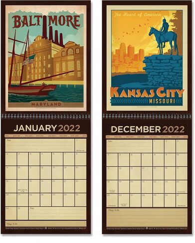 Americanflat 2025 Wall Calendar - World Travel Poster Design - 10x13 Large Wall Calendar - 12 Month Wall Calendar - Hanging Calendar for Home or Office - 2025 Calendar for Planning and Organization in Saudi Arabia