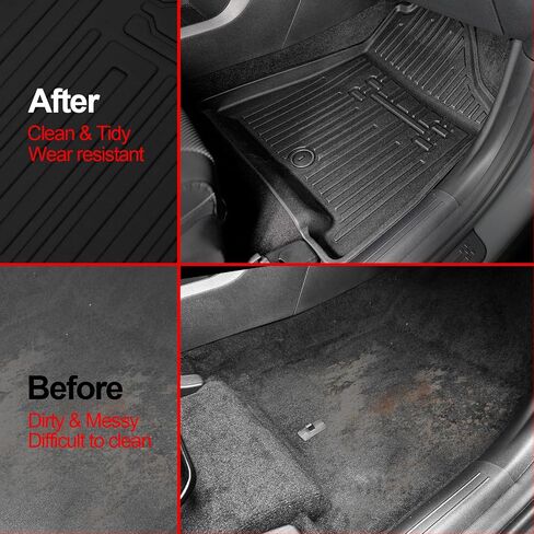 Floor Mats for 2024 2025 Hyundai Santa Fe-All Weather Cargo Mat with Backrest Mat for 2025 Hyundai Santa Fe Calligraphy Accessories (Fit Hybrid and Fuel) in Saudi Arabia