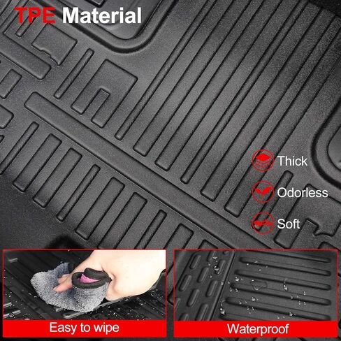Floor Mats for 2024 2025 Hyundai Santa Fe-All Weather Cargo Mat with Backrest Mat for 2025 Hyundai Santa Fe Calligraphy Accessories (Fit Hybrid and Fuel) in Saudi Arabia