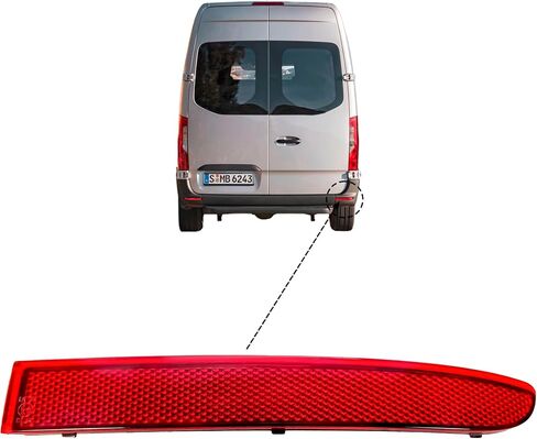 Replacement Passenger Right Side Rear Reflector for Freightliner Mercedes Sprinter 907 910 1500 2500 3500 from 2019 to 2024 in Kuwait