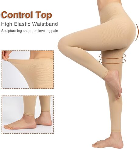 Sheer Compression Pantyhose, 8-15 mmHg, Women's Shaping Tights, 20 Denier Compression Stockings for Women in Kuwait