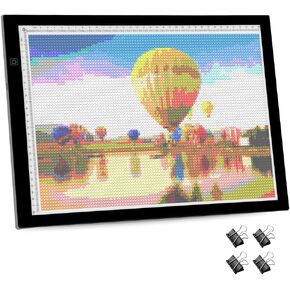 A4 Light Pad for Diamond Painting - USB Powered Light Board for tracing, 3 Level Brightness Copy Board Apply for Diamond Art, Drawing, Sketching, Vinyl Weeding