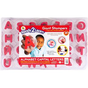 READY 2 LEARN Giant Stampers - Alphabet - Uppercase - Set of 28 - Easy to Hold Foam Stamps for Kids - Arts and Crafts Stamps for Displays, Posters, Signs and DIY Projects
