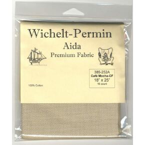 Premium AIDA Cross Stitch Fabric 16 Count Cafe Mocha 18" x 25"