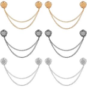 6pcs Magnet Clothing Pins, Metal Magnetic Clothing Clips with Chain Multi-Use Strong Magnet Pin Magnetic Button Clips for Fixing Hem of Hijab Clothes Long Pants Legs Sleeves of Shirts(Heart Style)