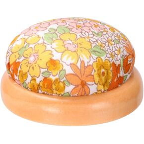 Ruibow Pin Cushion Wooden Base Pin Cushions for Sewing Floral Style Sewing Pin Cushion Durable Pin Cushions for Sewing Cute Pin Cushions for Sewing Needle Holders