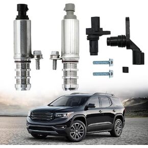 Intake+Exhaust Camshaft Position Actuator+Camshaft Sensor+Engine Crankshaft Sensor kit Compatible for Buick GMC Pontiac Chevy Saab Saturn.Replaces#12655420, 12655421, 12577245, 907-799.