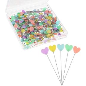 300 Pcs Flat Head Straight Pins Heart Shape Sewing Pins Craft Positioning Pins Multicolor Fixed Sewing Marker Needle Quilting Pins for DIY Dressmaker Craft Sewing Project Jewelry Decoration