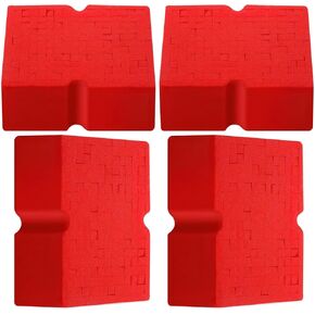 4 Pcs Jumbo Cross-Cut Grid Sponge, Premium Foam Car Wash Sponge for Professional Car Detailing, Soft Big Red Sponge Easy Grip Scratch-Free Extra Absorbent Sponge for Auto Multi Cleaning
