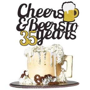 Cheers to 30 عامًا من الكعك، غلاف كعكة عيد الميلاد الثلاثين السعيد، لوازم حفلات عيد الميلاد الثلاثين للذكرى الثلاثين، ديكورات لامعة باللونين الأسود والذهبي على الوجهين