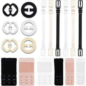 18 PCS Adjustable Bra Strap Clips Soft Stretchy Back Bra Extension Strap for Anti-Slip and Women Shoulder Comfort