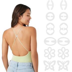 Vin Beauty Bra Strap Clips, 12 PCS Bra Clips for Back, Bra Hooks for Racerback Racer Back Conceal Straps Bra Strap Holders Anti-Slip Bra Straps Holder for Bra Slipping (White)