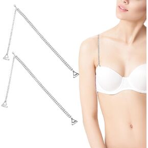 Giantree 1Pair Rhinestone Bra Straps, Bra Chain Bridal Wedding Rhinestone Lingerie Strap for Women Dress Accessories