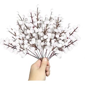 32 Pack Christmas Tree Decoration, 8 Inch Artificial Red Berry Stems Christmas Picks Filler for Tree, Holly Berries Christmas Tree Ornaments Xmas Holiday Decor
