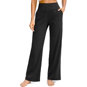 Soothfeel Wide Leg Pants for Women Yoga Work Pants with Pockets High Waist Lounge Sweatpants Dress Pants Petite/Tall 28" 30"