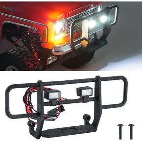 MOHERO TRX4M Front Bumper with 2 LEDs Lights for 1/18th RC Crawler Car K10 F150 Upgrade Part