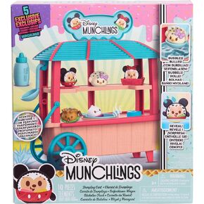 Just Play Disney Munchlings Dumpling Cart، مجموعة لعب مكونة من 11 قطعة متغيرة اللون، تماثيل معطرة مقاس 1 بوصة، ألعاب أطفال للأعمار من 3 سنوات فما فوق، حصريًا على أمازون