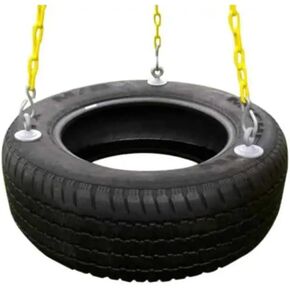 Eastern Jungle Gym Heavy-Duty 3-Chain Rubber Tire Swing Seat with Adjustable Coated Swing Chains - Swing Set Accessories
