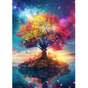 MAXBYE Colorful Tree Diamond Art Kits for Adults, DIY 5D Full Drill Diamond Arts and Crafts Kits，Diamond Art Painting Accessories for Home Wall Decoration 12x16inch