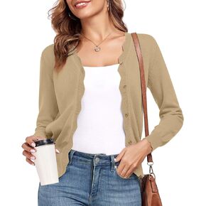 syoss Women's Long Sleeve V-Neck Cardigan Knit Button Down Shrugs Sweater