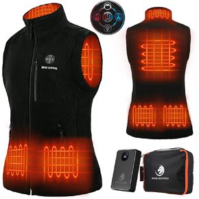 SNOW LEOPARD Women’s Heated Vest with Battery Pack Included, Polar Fleece 7.4V Smart Electric Lightweight Heating Vest