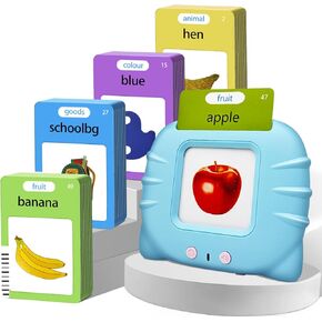 Talking Flash Cards for Toddlers, 224 Common Words, Language Therapy, Sensory Interactive Toy for Autism, Educational Learning Gift for Boys and Girls Ages 1-5