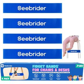 Chair Bands for Kids with Fidgety Feet, 12 PCS Fidget Bands Stretch Foot Band Sensory Needs ADHD Bands for Classroom Chairs Desks (Blue)