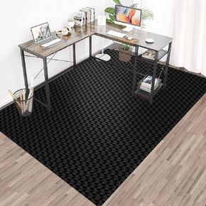 Office Chair Mat for Hard Floor,63" x 51" Extra Large Desk Floor Mat for Hardwood Floors,Clear Floor Mat for Gaming Rolling Chair, Heavy Duty Sturdy Floor Protector Mat Under Computer Desk(Black)