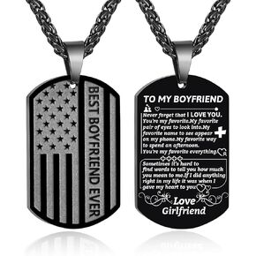 Necklace for Men Gifts for Dad Son Brother Husband Grandpa Grandson, Necklace American Flag Pendant Necklaces,Mens Accessories Gift,24 Inches Chain