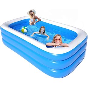 Inflatable Pool for Kids and Adults, Inflatable Swimming Pool 120" X 72" X 22" Oversized Thickened Family Swimming Pool for Toddlers, Outdoor, Garden, Backyard, Summer Water Party.