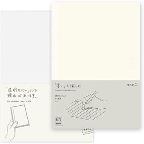 DESIGNPHIL 15294006 Midori Notebook, MD Notebook, A5, Horizontal Ruled + Notebook Cover