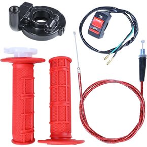 22mm Throttle Cable Grips Assembly for 110cc 125cc SSR Coolster Apollo CRF50 Roketa Pit Dirt Bike Coleman CT100U CC100X CT200U BT200X Motovox MBX10 MBX11 MBX12 Baja Doodle Bug DB30 Mini Bike Red