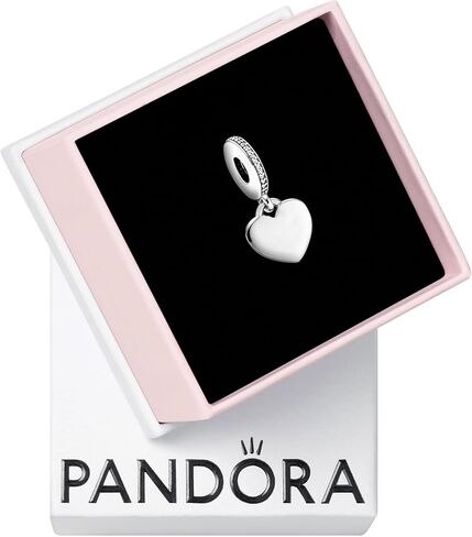 Pandora Heart Dangle Charm - Compatible Moments Bracelets - Jewelry for Women - Made with Sterling Silver & Cubic Zirconia - With Gift Box in Saudi Arabia