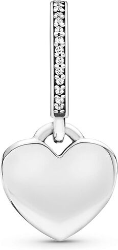 Pandora Heart Dangle Charm - Compatible Moments Bracelets - Jewelry for Women - Made with Sterling Silver & Cubic Zirconia - With Gift Box in Saudi Arabia